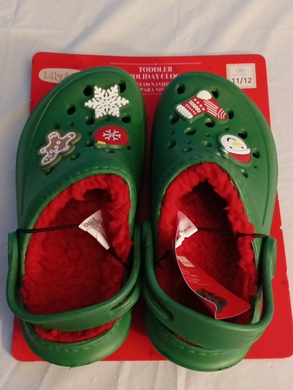 Lily & Dan Green toddler Holiday Clogs size 11-12